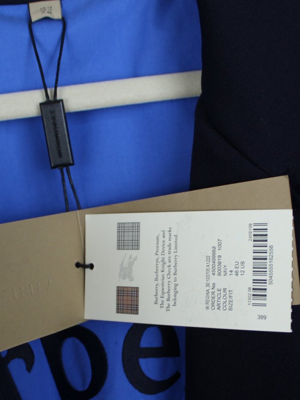 NWT Burberry Oversize Wool Wide Lapel Belted Trench Coat, Blue, US12/UK14 - Picture 3 of 16
